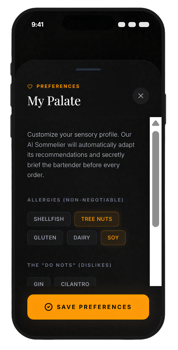 My Palate Interface